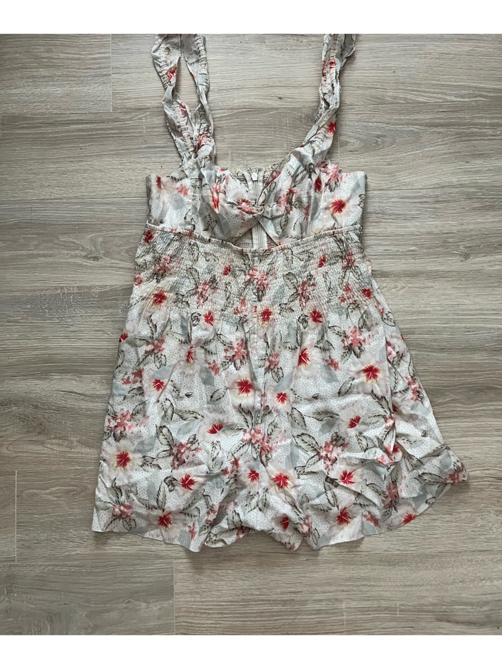 Rebecca Taylor Woman’s Floral Tie-Front Cut Out Romper - Size Large